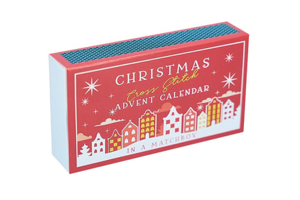 Christmas Cross Stitch Advent Calendar with 24 Projects - Blue or Red