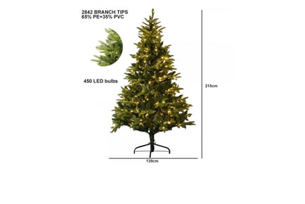 Prelit Artificial Christmas Tree - 2 Sizes, 2 Colours