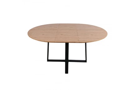 160cm Industrial Style Round Extending Dining Table - 4 Seater