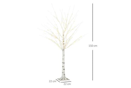 5ft White Birch Tree Light w/ 96 LEDs