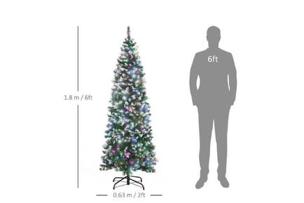 6' Tall Prelit Pencil Slim Tree