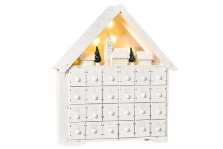 Light Up Wooden House Calendar