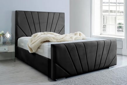 Luxury Sunrise Bed Frame with Ottoman Storage Option - 5 Sizes & 3 Colours