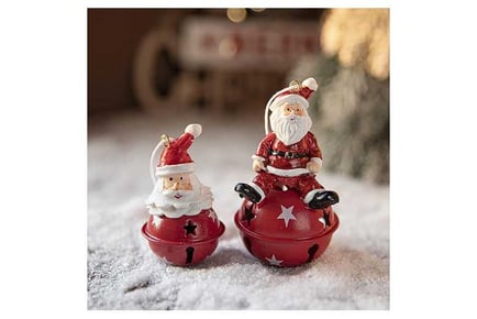 5Pcs Xmas Painted Resin Bell Pendant