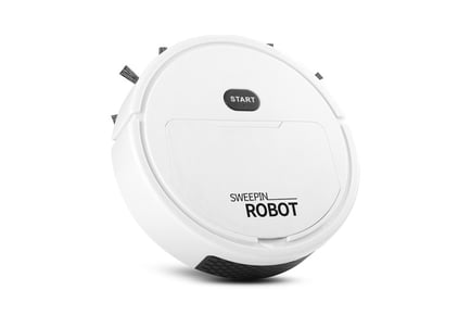 3-in-1 Smart Wireless Vacuum Cleaning Robot - Black and White