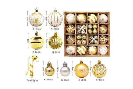 White & Gold Balls Xmas Tree Decoration