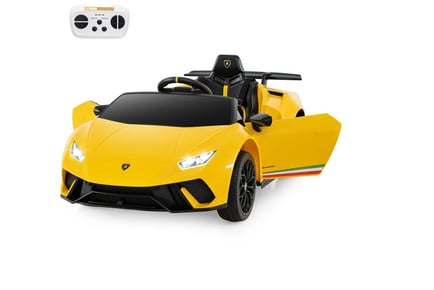 Lamborghini-Inspired 12V Kids Ride-On Car, Remote and LED Lights