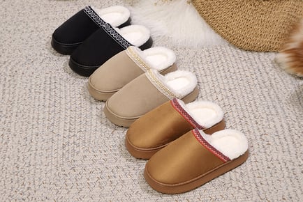 Ugg Inspired Slip-on Platform Slippers - 5 Sizes & 3 Colours