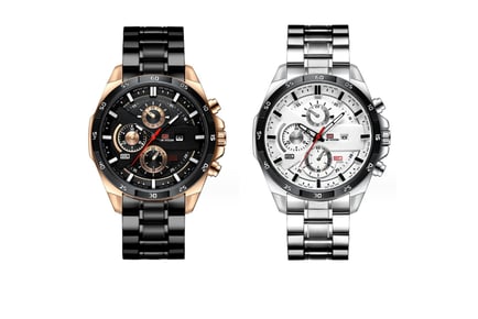 Men's Waterproof Three-Hand Colour-Matching Watch - 2 Colours