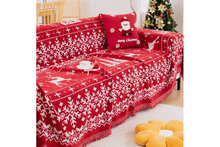 Chenille Christmas Sofa Cover Slipcover