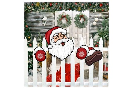 Outdoor Santa Xmas Garden Fence Sign