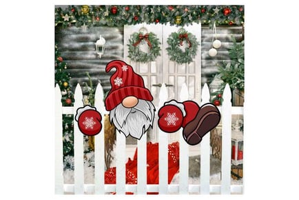 Outdoor Dwarf Xmas Garden Fence Sign