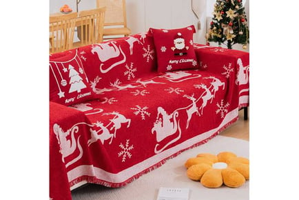 Chenille Christmas Sofa Cover Slipcover