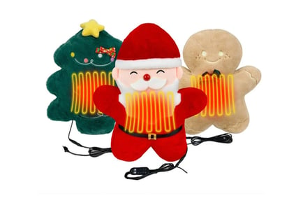 Christmas-Themed USB Electric Heated Plush Cushion - 3 Designs