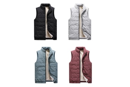 Men's Velvet Warm Gilet Jacket - 8 Sizes & 4 Colours