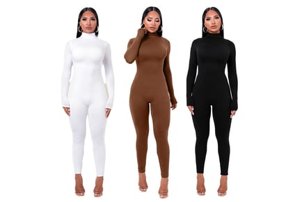 Spandex Long Sleeve Yoga Jumpsuit - 4 Sizes, 3 Colours