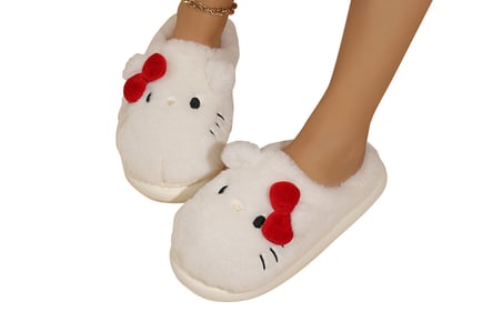 Hello Kitty Inspired Plush Cotton Slippers - 3 Sizes