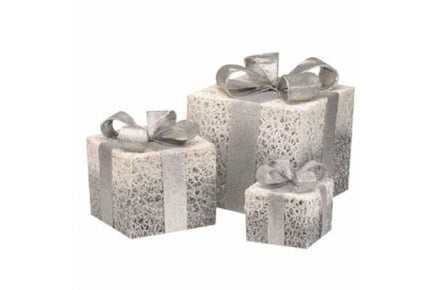 Sparkly Faux Gift Boxes Silver