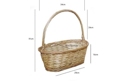 Wicker Hamper Basket With Tall Handle