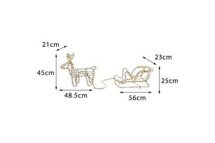 Santa On Sleigh Deer Size:48.5*21*46Cm