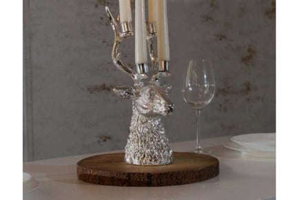 (Mp78) 4 Taper Deer Stag Candle Holder