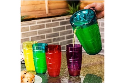 8x Plastic Tumblers Reusable Drinkware