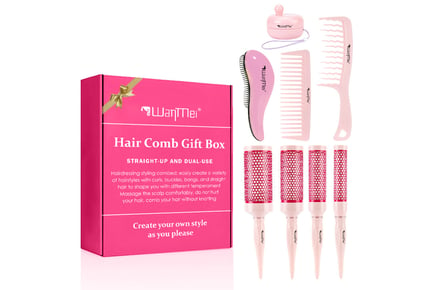 8pc Hair Brush Gift Set with Box