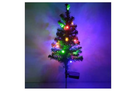 2Pcs Solar Xmas Tree Garden Stakes Light