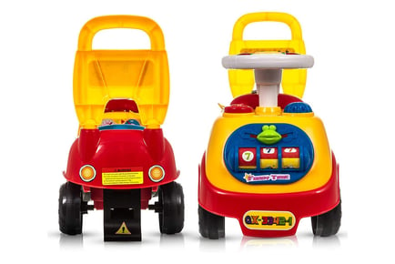 Kids' Ride-On Toy Car with Under-Seat Storage - Red or Blue