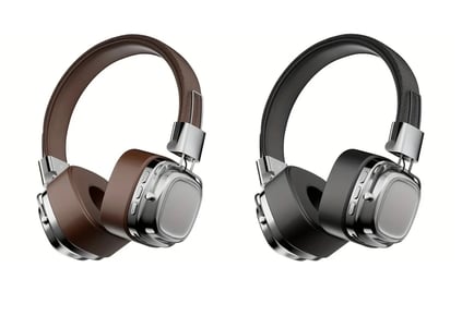 Noise-Cancelling Wireless Retro Headphones - Black or Brown