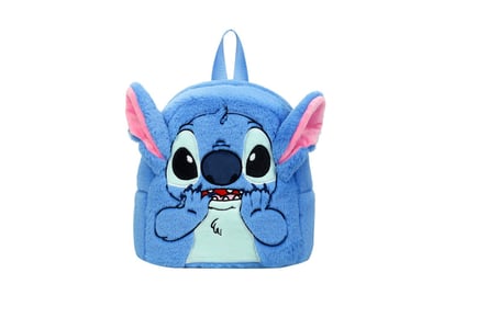 Stitch Inspired Plush Backpack for Kids - Blue or Pink