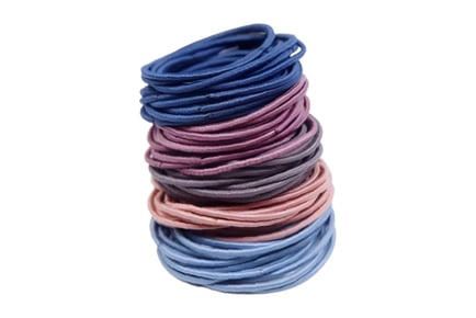 100 Elastic Hair Bands - Includes 5 Different Colours