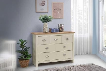 Beige Bedroom Set: 7-Drawer Chest