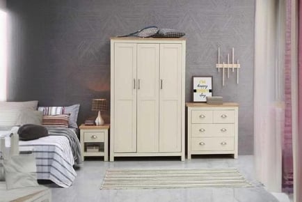 Bedroom Set Cream/Grey 3 Piece