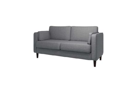 Dark Grey 2-Seater Sofa with Wooden Legs