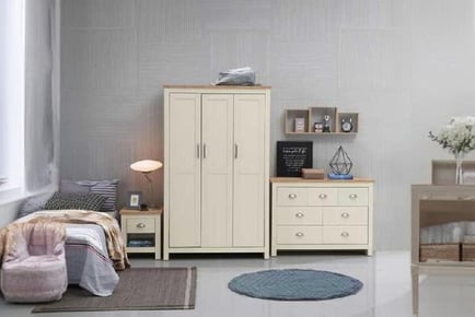 Modern 3-Piece Bedroom Set - Grey/Cream