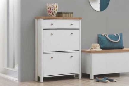 White 3-Tier Shoe Storage Cabinet