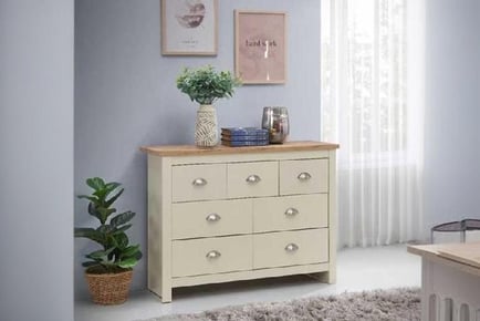 7-Drawer Bedroom Chest - Steel Handles