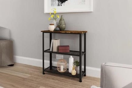 Industrial Shoe Rack Stand Metal & Wood