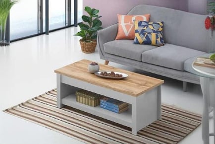 Light Grey Lift-Up Coffee Table