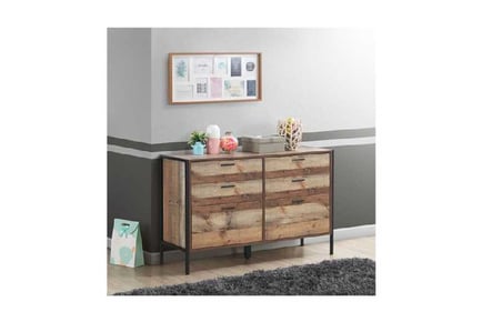 Industrial Rustic Oak Chest of Drawers