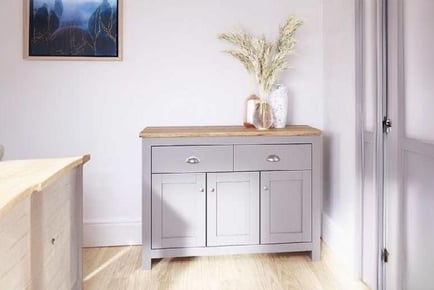 Large Modern Sideboard - Grey/Cream