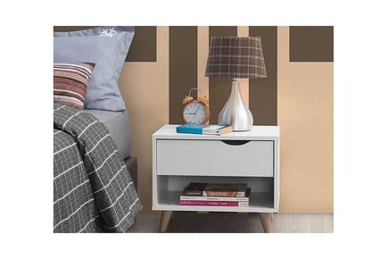 Scandinavian Bedside Table, 1 Drawer