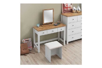 White Dressing Table & Stool Set