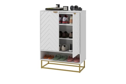 HOMCOM Shoe Storage Cabinet with Adjustable Shelf