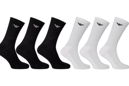 Pack of 3 Emporio Armani Crew Socks - Black or White