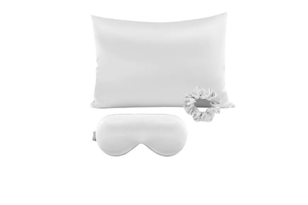 Ice Silk Bamboo Fibre Pillowcase, Scrunchie & Eye Mask - 4 Sizes, 7 Colours