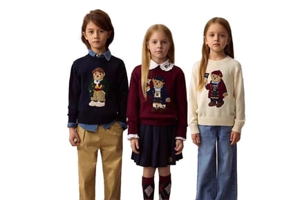 Ralph Lauren Inspired Kids Bear Sweater - 6 Sizes, 3 Colours