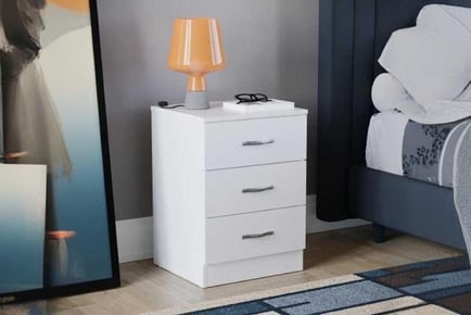 Riano 3 Drawer Bedside Chest Table