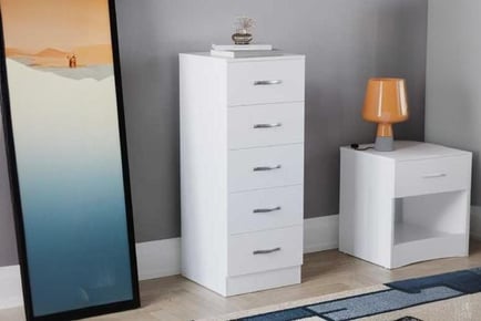 Riano 5 Drawer Narrow Chest of Drawers